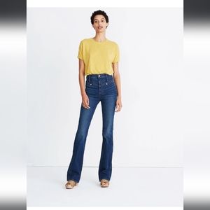 Madewell Skinny Flare Jeans in Bluffwood Wash: Western-Yoke Edition